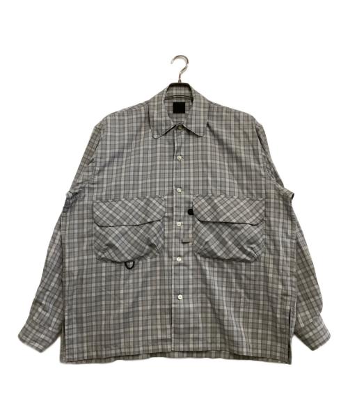 DAIWA PIER39（ダイワ ピア39）DAIWA PIER39 (ダイワ ピア39) 長袖シャツ 26SS 	TECH SPORTS OPEN COLLAR SHIRT L/S GREN PLAID グレー サイズ:Mの古着・服飾アイテム