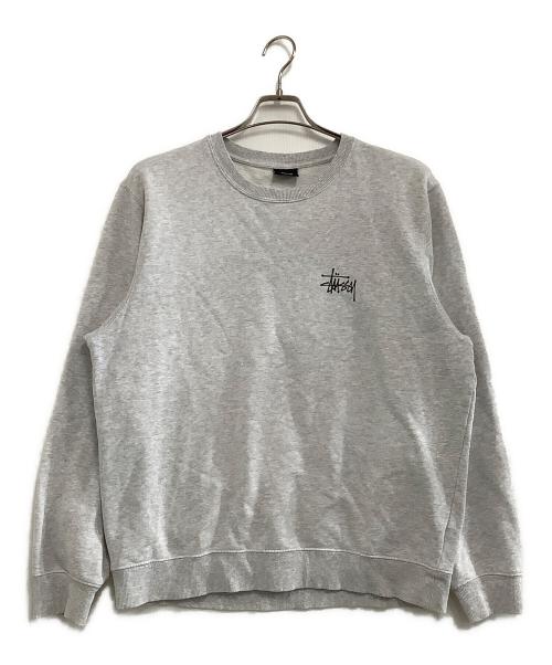stussy（ステューシー）stussy (ステューシー) クルーネックスウェット ライトグレー サイズ:Mの古着・服飾アイテム