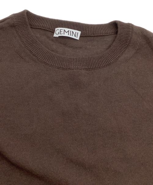 Whim Gazette（ウィムガゼット）Whim Gazette (ウィムガゼット) 薄手ニット　GEMINI　25SS ブラウン サイズ:freeの古着・服飾アイテム