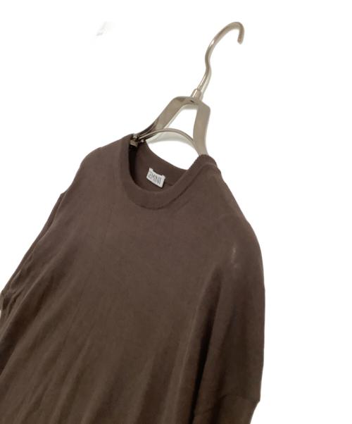 Whim Gazette（ウィムガゼット）Whim Gazette (ウィムガゼット) 薄手ニット　GEMINI　25SS ブラウン サイズ:freeの古着・服飾アイテム