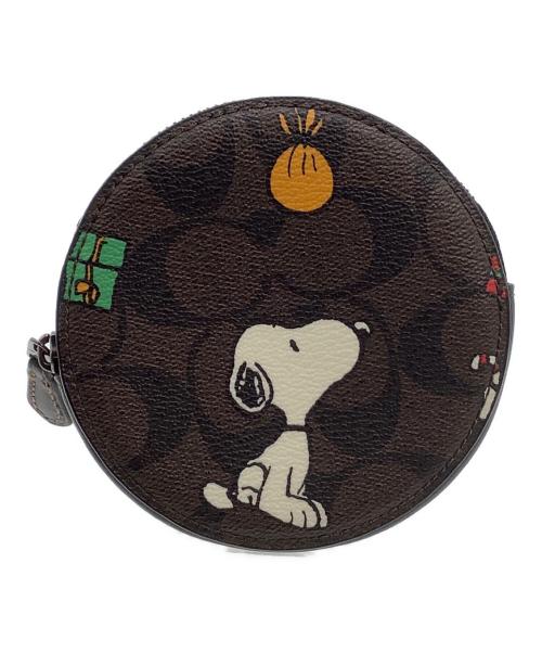 COACH（コーチ）COACH (コーチ) PEANUTS (ピーナッツ) コインケース シグネチャー ブラウンの古着・服飾アイテム
