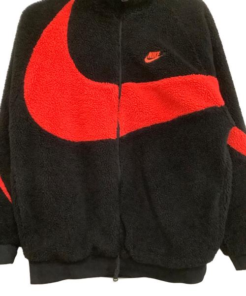 NIKE（ナイキ）NIKE (ナイキ) フリースジャケット　VM スウッシュ フルジップ ジャケット ブラック×レッド サイズ:XLの古着・服飾アイテム