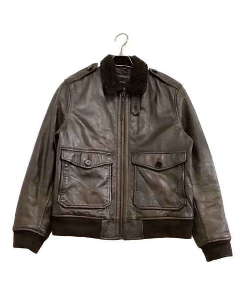 BANANA REPUBLIC（バナナリパブリック）BANANA REPUBLIC (バナナリパブリック) レザーフライトジャケット ブラウン サイズ:Mの古着・服飾アイテム