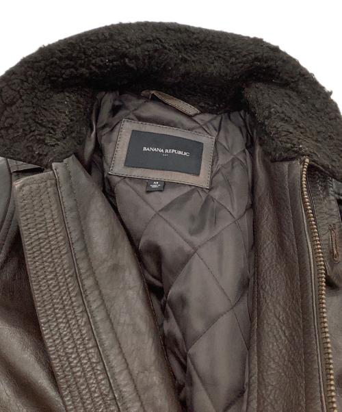 BANANA REPUBLIC（バナナリパブリック）BANANA REPUBLIC (バナナリパブリック) レザーフライトジャケット ブラウン サイズ:Mの古着・服飾アイテム
