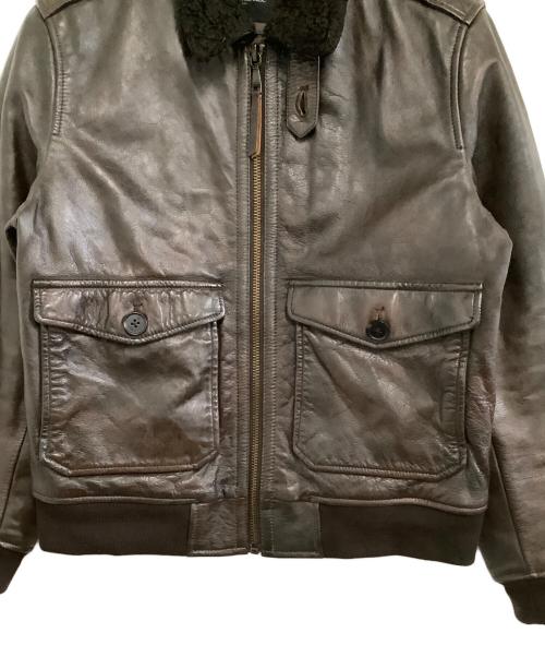 BANANA REPUBLIC（バナナリパブリック）BANANA REPUBLIC (バナナリパブリック) レザーフライトジャケット ブラウン サイズ:Mの古着・服飾アイテム