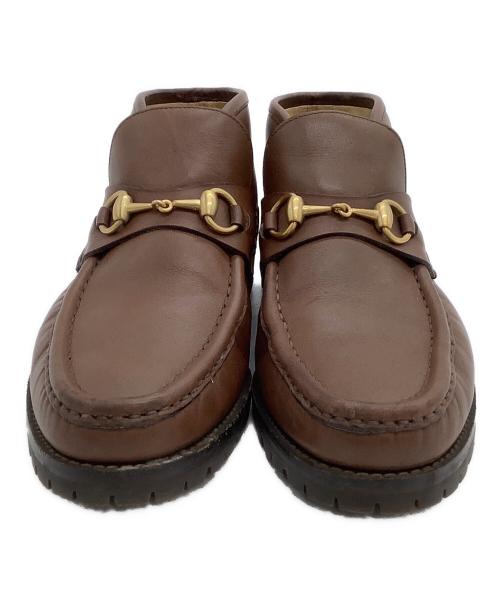 GUCCI（グッチ）GUCCI (グッチ) ホースビットチャッカブーツ ブラウン サイズ:6 1/2の古着・服飾アイテム