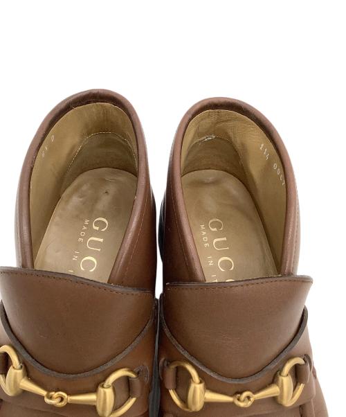GUCCI（グッチ）GUCCI (グッチ) ホースビットチャッカブーツ ブラウン サイズ:6 1/2の古着・服飾アイテム