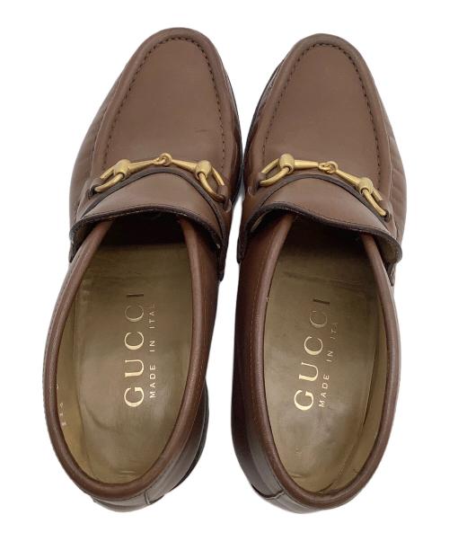 GUCCI（グッチ）GUCCI (グッチ) ホースビットチャッカブーツ ブラウン サイズ:6 1/2の古着・服飾アイテム