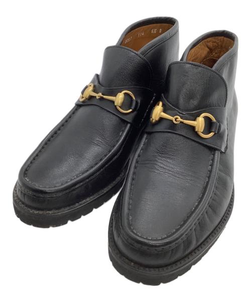 GUCCI（グッチ）GUCCI (グッチ) ホースビットチャッカブーツ ブラック サイズ:6 1/2の古着・服飾アイテム