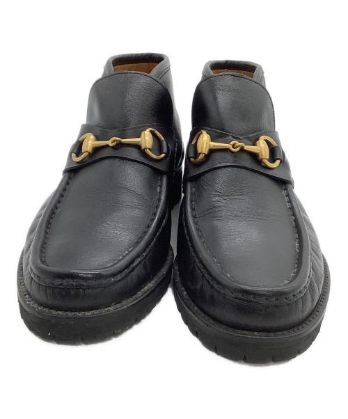 GUCCI（グッチ）GUCCI (グッチ) ホースビットチャッカブーツ ブラック サイズ:6 1/2の古着・服飾アイテム