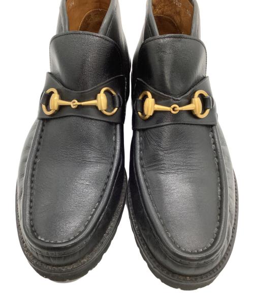 GUCCI（グッチ）GUCCI (グッチ) ホースビットチャッカブーツ ブラック サイズ:6 1/2の古着・服飾アイテム