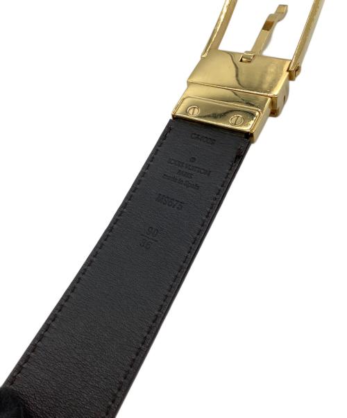 LOUIS VUITTON（ルイ ヴィトン）LOUIS VUITTON (ルイ ヴィトン) レザーベルト　ダミエ・アンフィニ　サンチュール・ボストン ブラウンの古着・服飾アイテム