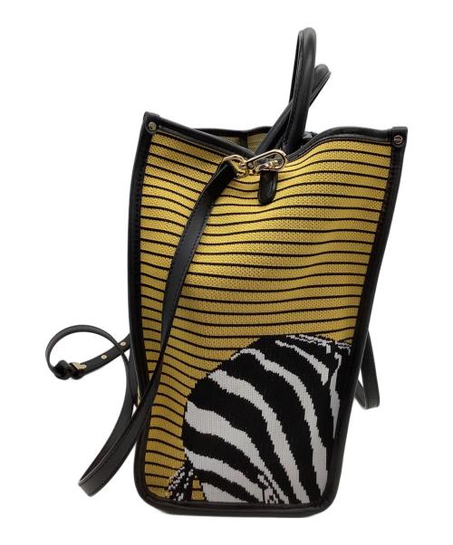 my best bags（マイベストバッグ）my best bags (マイベストバッグ) 2WAYバッグ ゼブラ柄 イエロー×ブラックの古着・服飾アイテム