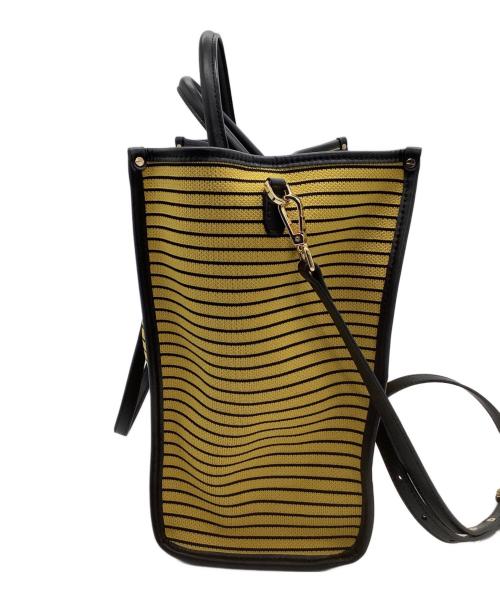 my best bags（マイベストバッグ）my best bags (マイベストバッグ) 2WAYバッグ ゼブラ柄 イエロー×ブラックの古着・服飾アイテム