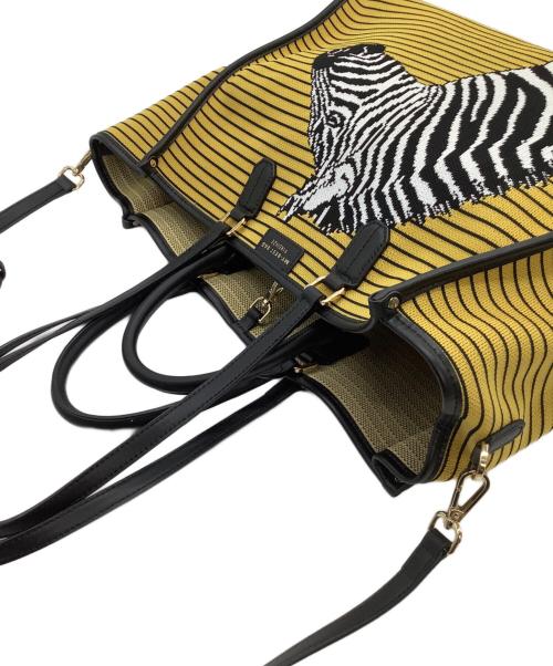 my best bags（マイベストバッグ）my best bags (マイベストバッグ) 2WAYバッグ ゼブラ柄 イエロー×ブラックの古着・服飾アイテム