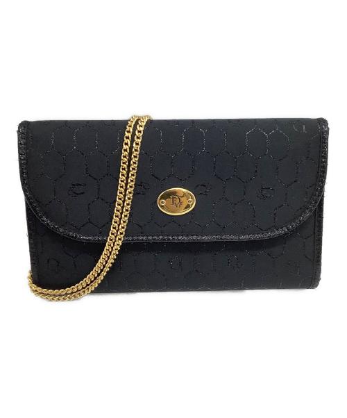 Christian Dior（クリスチャン ディオール）Christian Dior (クリスチャン ディオール) チェーンショルダーバッグ　ハニカム柄 ブラックの古着・服飾アイテム