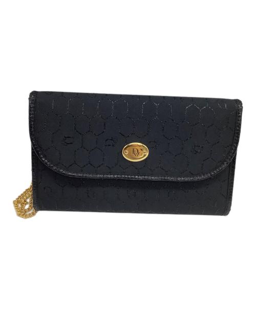 Christian Dior（クリスチャン ディオール）Christian Dior (クリスチャン ディオール) チェーンショルダーバッグ　ハニカム柄 ブラックの古着・服飾アイテム