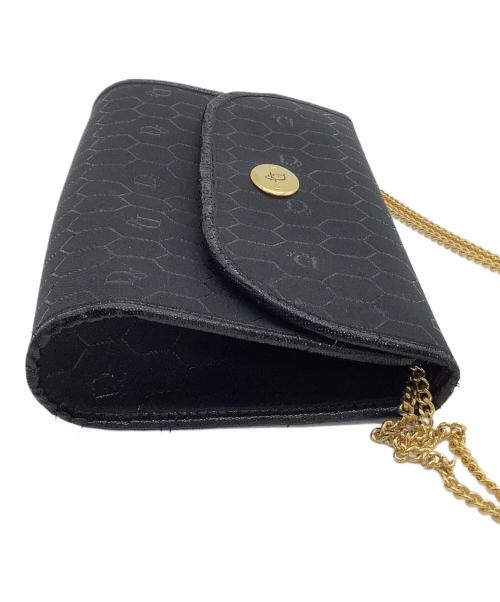 Christian Dior（クリスチャン ディオール）Christian Dior (クリスチャン ディオール) チェーンショルダーバッグ　ハニカム柄 ブラックの古着・服飾アイテム