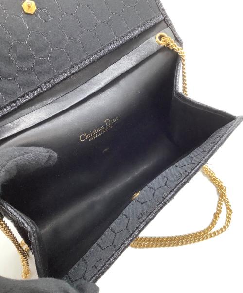 Christian Dior（クリスチャン ディオール）Christian Dior (クリスチャン ディオール) チェーンショルダーバッグ　ハニカム柄 ブラックの古着・服飾アイテム