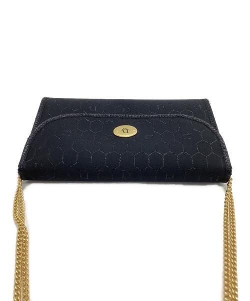 Christian Dior（クリスチャン ディオール）Christian Dior (クリスチャン ディオール) チェーンショルダーバッグ　ハニカム柄 ブラックの古着・服飾アイテム