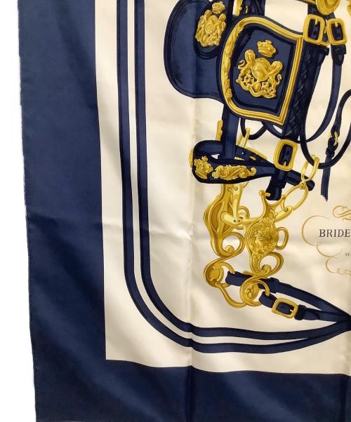 HERMES（エルメス）HERMES (エルメス) シルクスカーフ カレ90 BRIDES de GALA ネイビーの古着・服飾アイテム