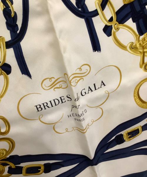 HERMES（エルメス）HERMES (エルメス) シルクスカーフ カレ90 BRIDES de GALA ネイビーの古着・服飾アイテム