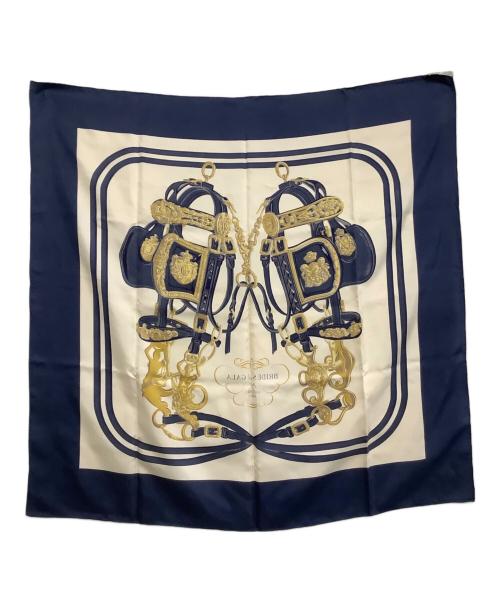 HERMES（エルメス）HERMES (エルメス) シルクスカーフ カレ90 BRIDES de GALA ネイビーの古着・服飾アイテム