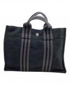 HERMESエルメス）の古着「トートバッグ」｜ブラック×グレー
