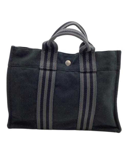 HERMES（エルメス）HERMES (エルメス) トートバッグ ブラック×グレーの古着・服飾アイテム