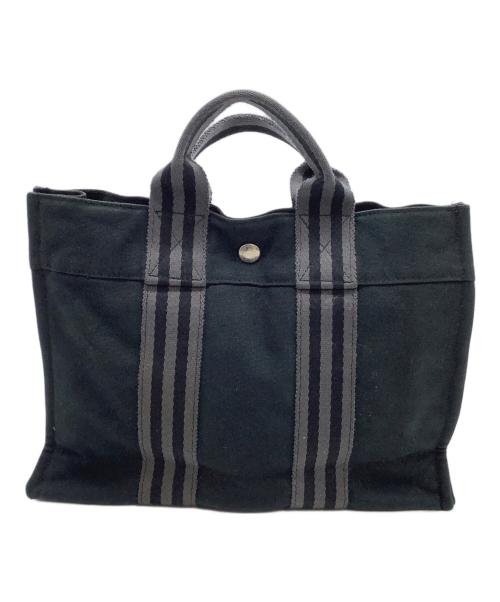 HERMES（エルメス）HERMES (エルメス) トートバッグ ブラック×グレーの古着・服飾アイテム