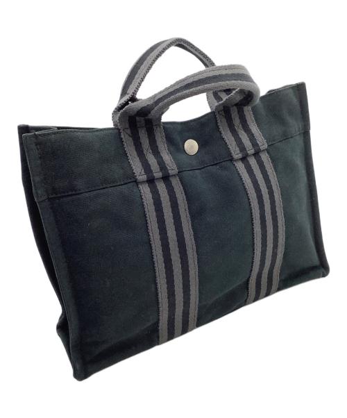 HERMES（エルメス）HERMES (エルメス) トートバッグ ブラック×グレーの古着・服飾アイテム