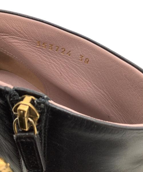 GUCCI（グッチ）GUCCI (グッチ) ヒールブーツ スタッズ ブラック サイズ:38の古着・服飾アイテム