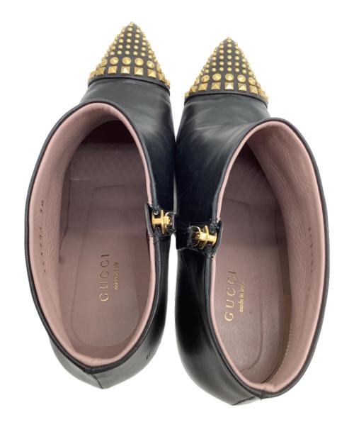 GUCCI（グッチ）GUCCI (グッチ) ヒールブーツ スタッズ ブラック サイズ:38の古着・服飾アイテム
