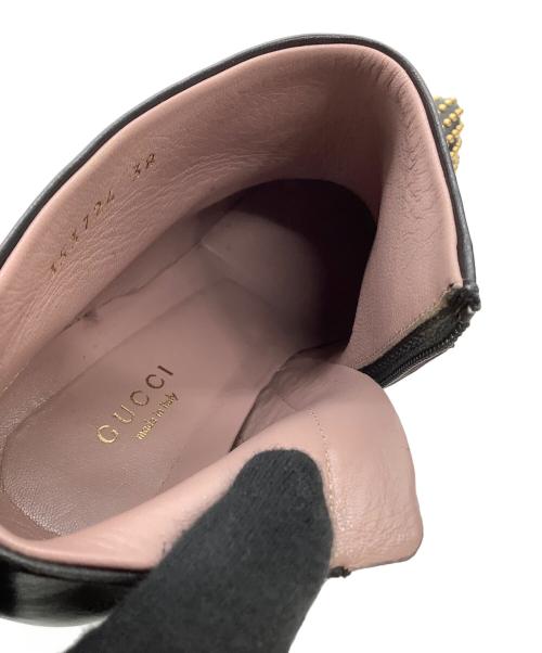 GUCCI（グッチ）GUCCI (グッチ) ヒールブーツ スタッズ ブラック サイズ:38の古着・服飾アイテム