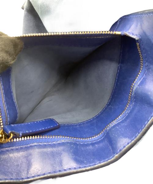 CELINE（セリーヌ）CELINE (セリーヌ) トートバッグ ホリゾンタルカバ ブルー×ブラウンの古着・服飾アイテム