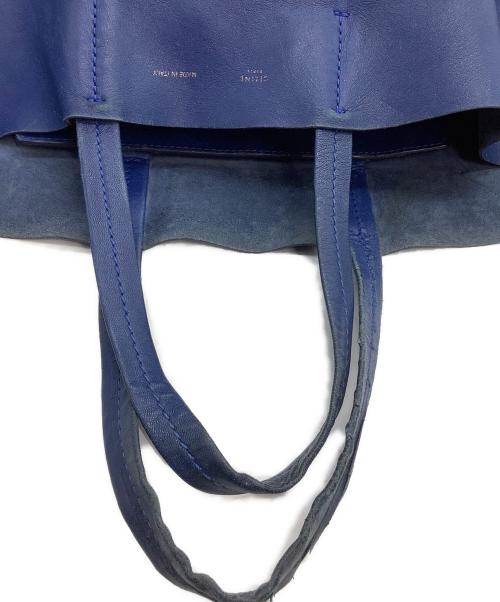 CELINE（セリーヌ）CELINE (セリーヌ) トートバッグ ホリゾンタルカバ ブルー×ブラウンの古着・服飾アイテム