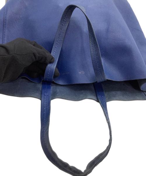 CELINE（セリーヌ）CELINE (セリーヌ) トートバッグ ホリゾンタルカバ ブルー×ブラウンの古着・服飾アイテム