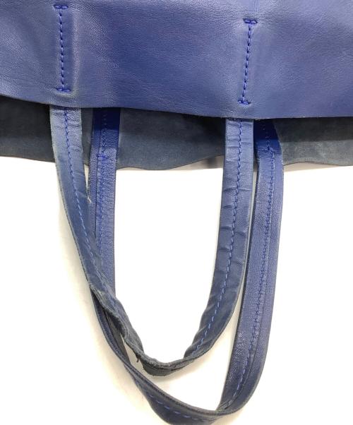 CELINE（セリーヌ）CELINE (セリーヌ) トートバッグ ホリゾンタルカバ ブルー×ブラウンの古着・服飾アイテム