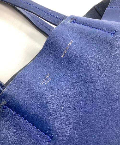 CELINE（セリーヌ）CELINE (セリーヌ) トートバッグ ホリゾンタルカバ ブルー×ブラウンの古着・服飾アイテム