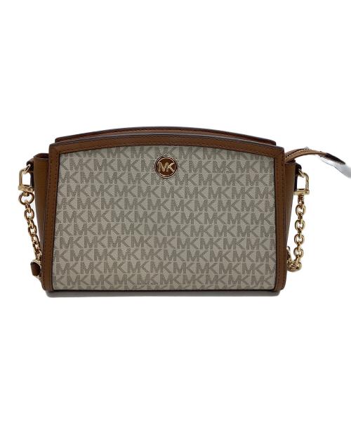 MICHAEL KORS（マイケルコース）MICHAEL KORS (マイケルコース) チェーンショルダーバッグ ブラウン×ベージュの古着・服飾アイテム