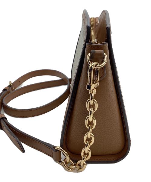 MICHAEL KORS（マイケルコース）MICHAEL KORS (マイケルコース) チェーンショルダーバッグ ブラウン×ベージュの古着・服飾アイテム