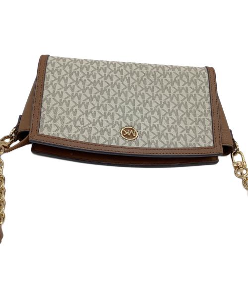 MICHAEL KORS（マイケルコース）MICHAEL KORS (マイケルコース) チェーンショルダーバッグ ブラウン×ベージュの古着・服飾アイテム