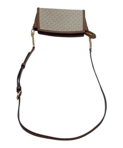 MICHAEL KORS（マイケルコース）MICHAEL KORS (マイケルコース) チェーンショルダーバッグ ブラウン×ベージュの古着・服飾アイテム