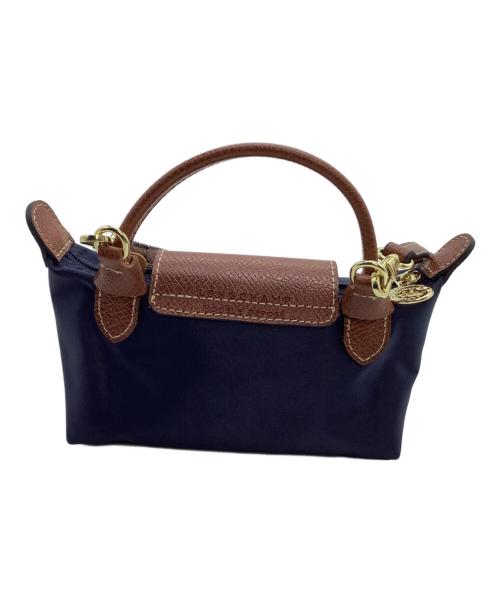 LONGCHAMP（ロンシャン）LONGCHAMP (ロンシャン) ミニショルダーバッグ　ル プリアージュ ネイビー×ブラウンの古着・服飾アイテム