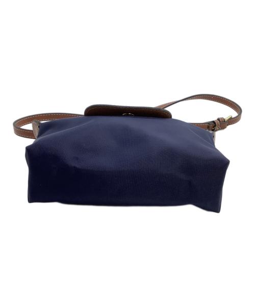 LONGCHAMP（ロンシャン）LONGCHAMP (ロンシャン) ミニショルダーバッグ　ル プリアージュ ネイビー×ブラウンの古着・服飾アイテム