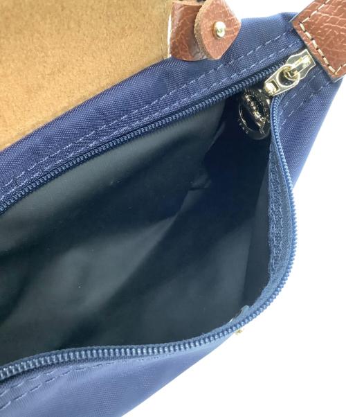 LONGCHAMP（ロンシャン）LONGCHAMP (ロンシャン) ミニショルダーバッグ　ル プリアージュ ネイビー×ブラウンの古着・服飾アイテム