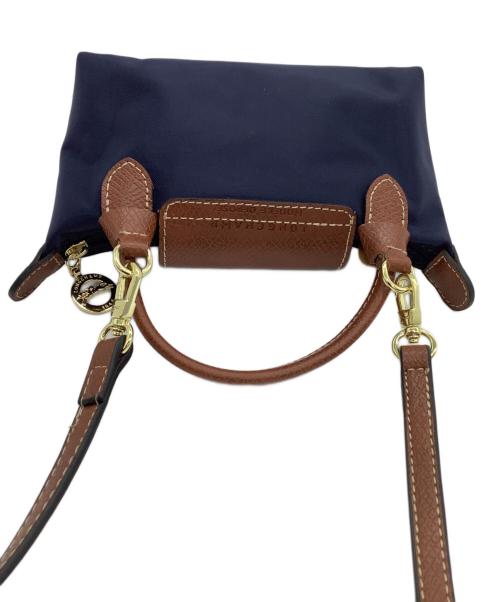 LONGCHAMP（ロンシャン）LONGCHAMP (ロンシャン) ミニショルダーバッグ　ル プリアージュ ネイビー×ブラウンの古着・服飾アイテム
