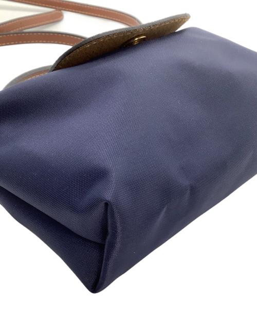 LONGCHAMP（ロンシャン）LONGCHAMP (ロンシャン) ミニショルダーバッグ　ル プリアージュ ネイビー×ブラウンの古着・服飾アイテム