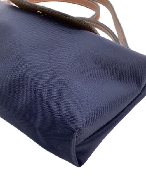 LONGCHAMP（ロンシャン）LONGCHAMP (ロンシャン) ミニショルダーバッグ　ル プリアージュ ネイビー×ブラウンの古着・服飾アイテム