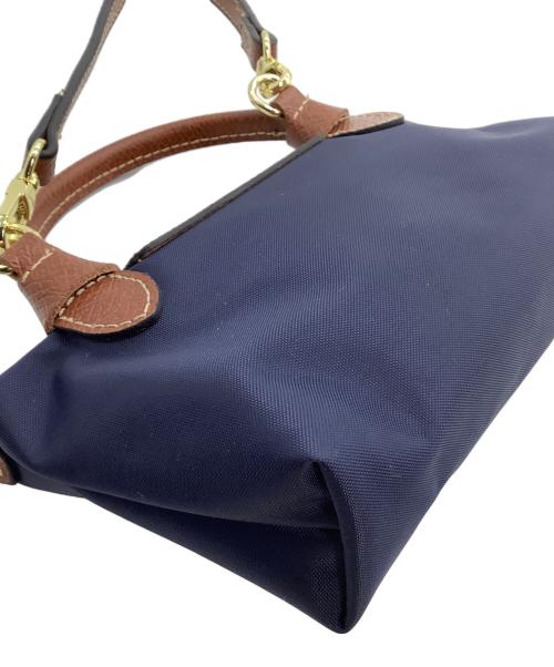 LONGCHAMP（ロンシャン）LONGCHAMP (ロンシャン) ミニショルダーバッグ　ル プリアージュ ネイビー×ブラウンの古着・服飾アイテム